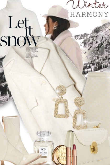 Winter White Harmony- combinação de moda