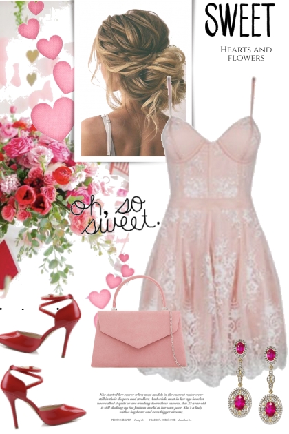 Pink Hearts and Flowers- Fashion set