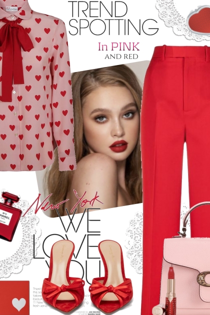 Trend Spotting in Pink and Red- Combinazione di moda