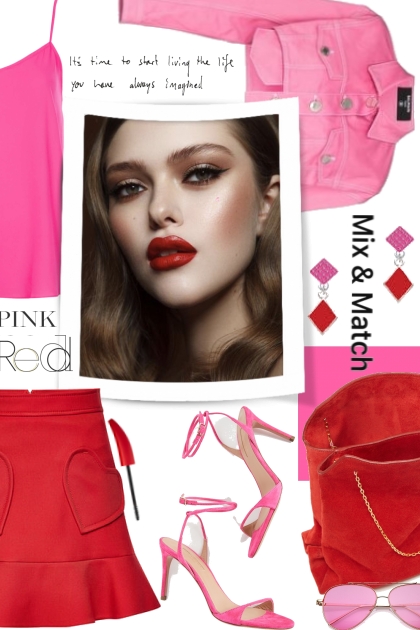 Mix and Match Pink and Red- combinação de moda