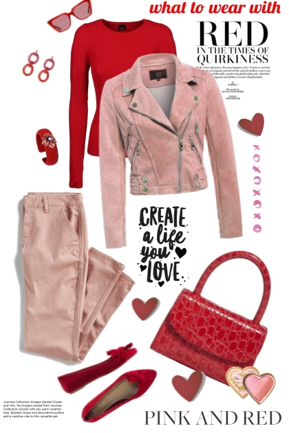 What to Wear with Pink and Red- combinação de moda