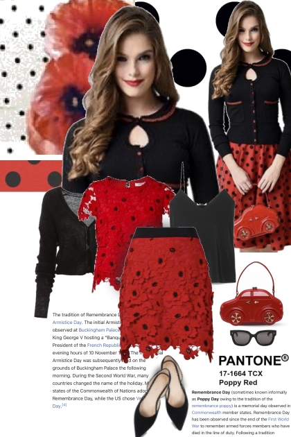 Pantone Poppy Red and Black- コーディネート