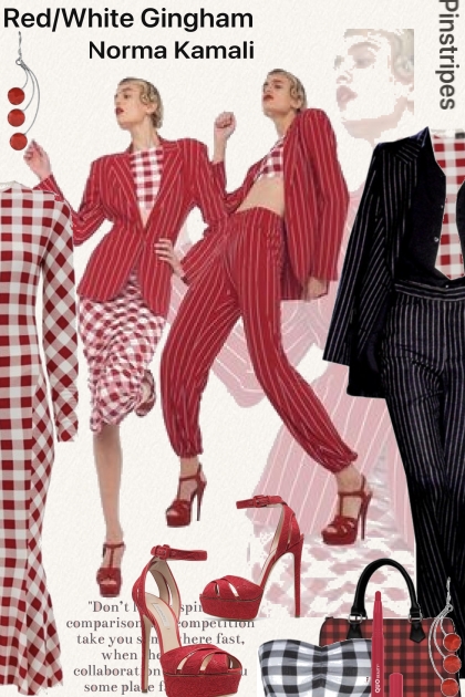 Red Gingham and Pinstripes- Modekombination