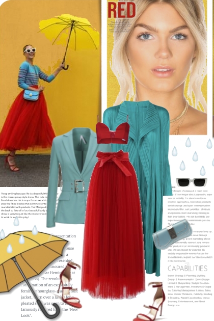 Raining Red and Turquoise- combinação de moda
