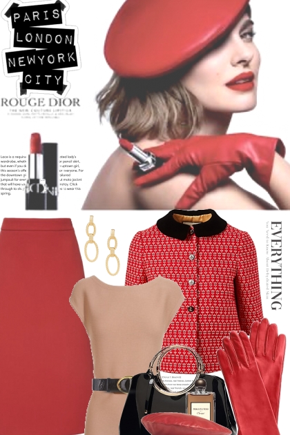 Rouge Dior- combinação de moda
