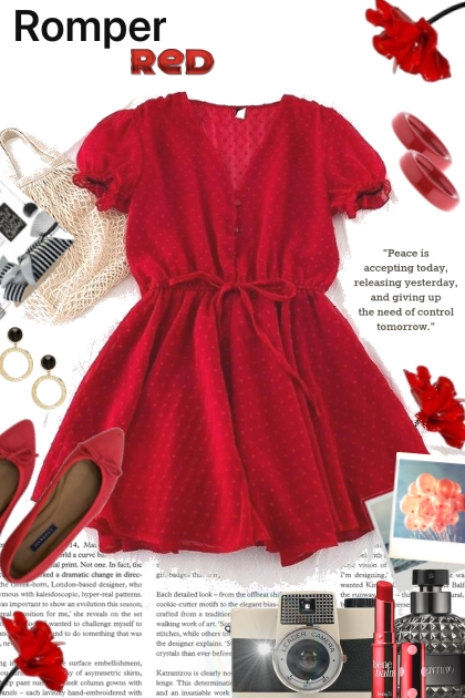 The Little Red Romper- combinação de moda