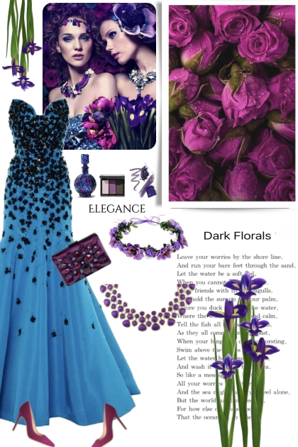 Dark Floral Elegance- Modna kombinacija