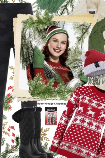 Retro Vintage Christmas - combinação de moda
