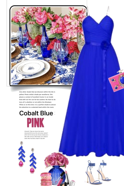 Colbalt Blue with Pink