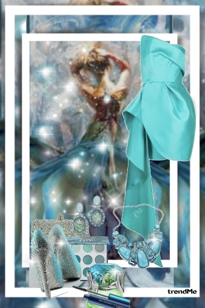 Aquamarine Elegance- combinação de moda