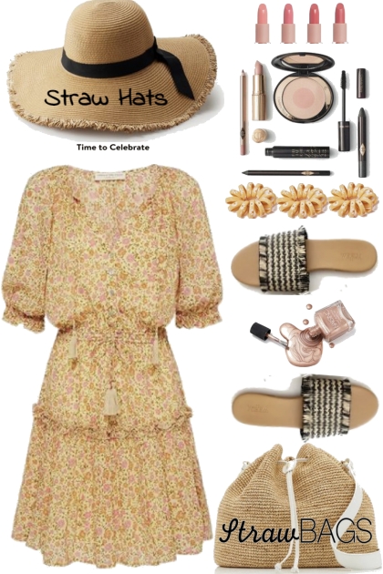 Spring Straw Hats and Bags- Modekombination