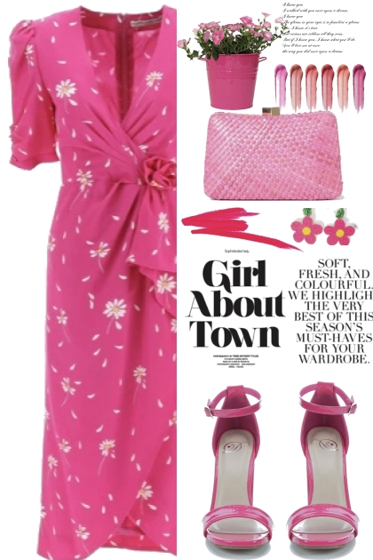 Girl about Town in Hot Pink- Fashion set