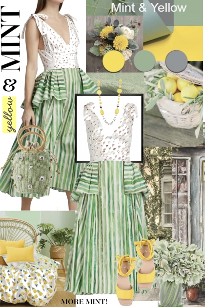 MINT AND YELLOW TRENDS- Fashion set