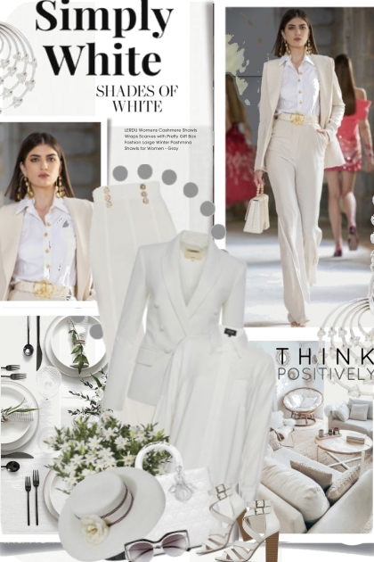 Simply Shades of White- Combinaciónde moda