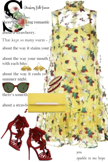 Strawberry Fields in Yellow and Red- Fashion set