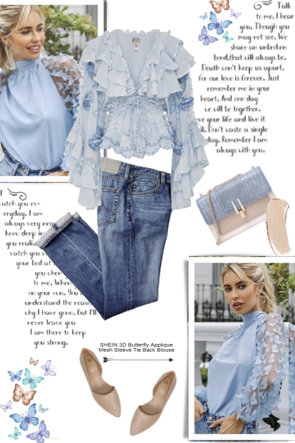 BLUE BUTTERFLIES- Combinazione di moda