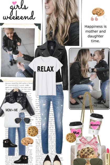 Happiness is Mother and Daughter Time- combinação de moda
