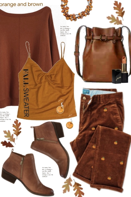 ORANGE AND BROWN FALL FASHION- Модное сочетание