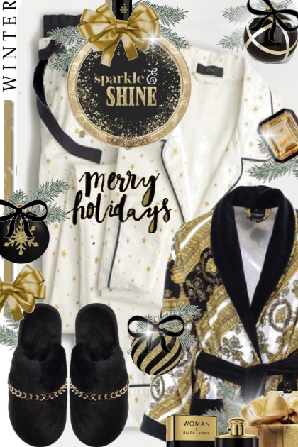 Merry Holidays in Black and Gold- Fashion set