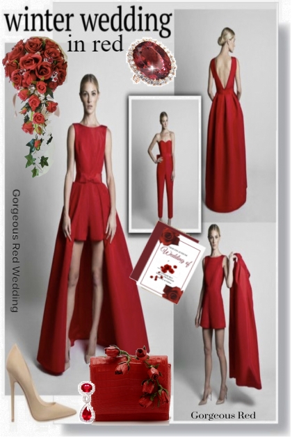 Winter Wedding in Red- Fashion set