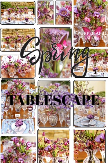 Purple and Blue Spring Tablescape