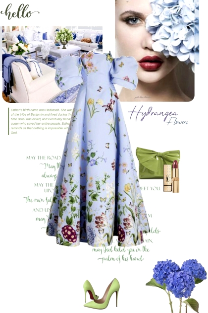 Hello Hydrangea Flowers- combinação de moda