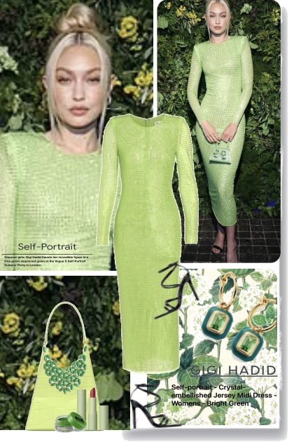 Gigi Hadid in Bright Green