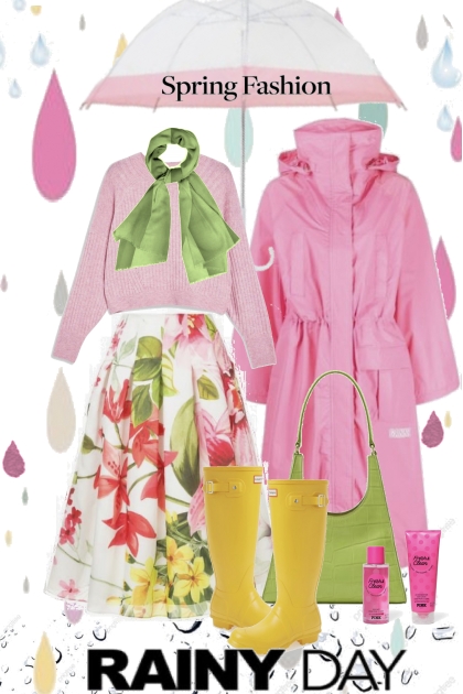 Rainy Day Spring Fashion- Combinazione di moda