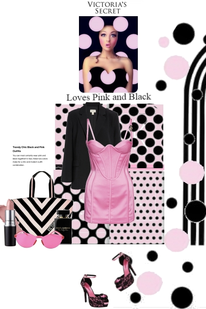Victoria Loves Pink and Black- combinação de moda