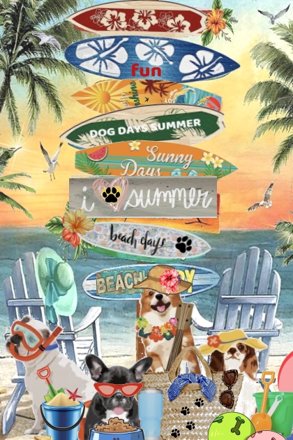 Fun Dog Beach Days- Combinazione di moda