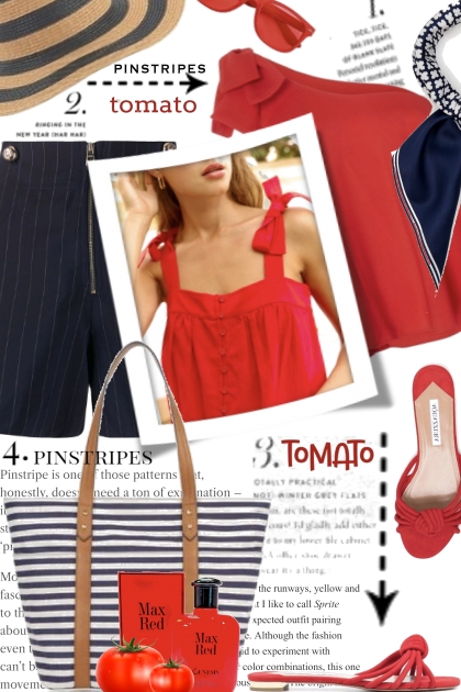Pinstripes and Tomato- Combinazione di moda