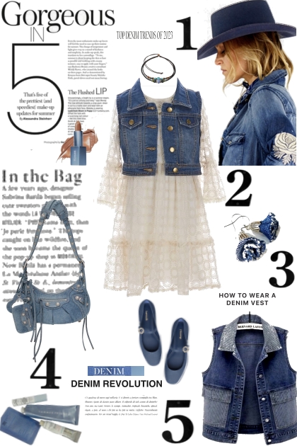 Gorgeous in Five with Denim- Fashion set