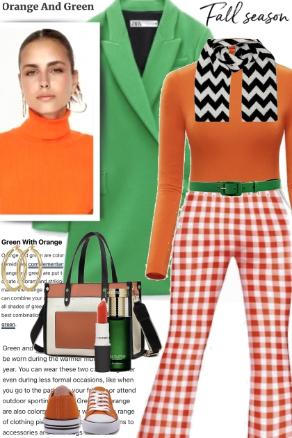 Fall Season Orange and Green- Combinaciónde moda