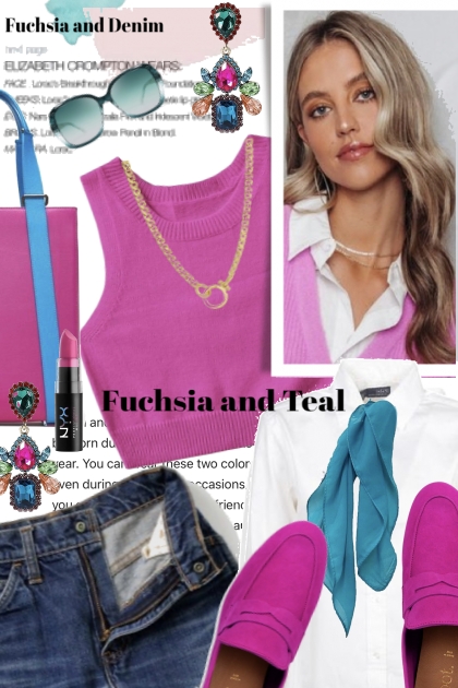 Fuchsia and Teal Trends- combinação de moda