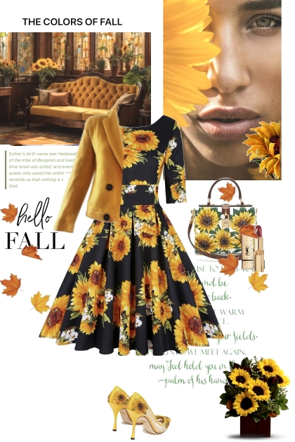 Hello Fall Sunflowers- combinação de moda