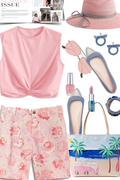 Pink and blue for summer- Modna kombinacija