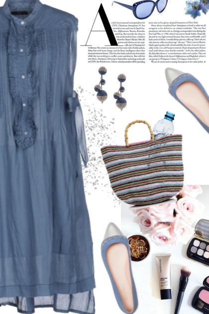 SLATE BLUE DRESS- Modna kombinacija