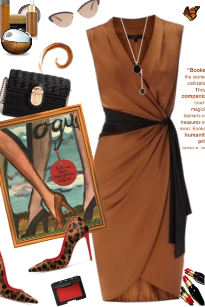BROWN AND BLACK DRESS- Combinaciónde moda