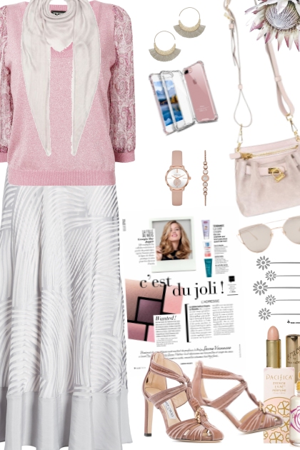 Gray and pink- Combinaciónde moda