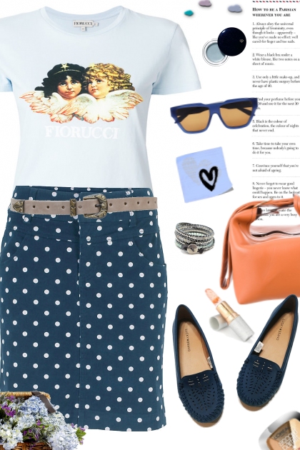Polka dot pencil skirt - Combinaciónde moda