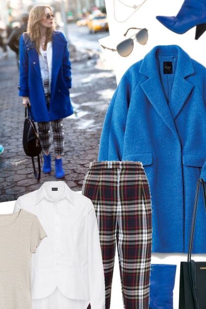 Blue coat- combinação de moda
