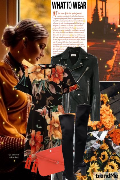 Orange and black- combinação de moda