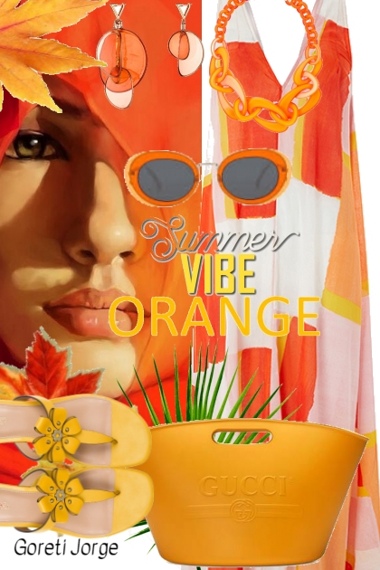 Orange -  vibe Summer- combinação de moda