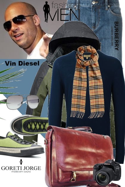 Fashion men -Vin diesel- combinação de moda