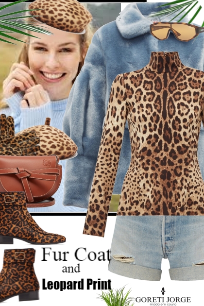 Fur Coat And Leopard Print- Fashion set