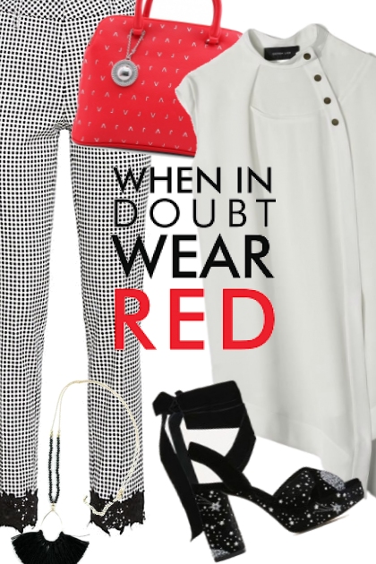 Wearing a Red purse- Fashion set