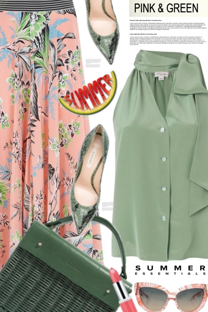 Pink & green- combinação de moda