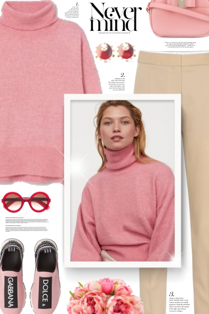 Cream & Pink- combinação de moda