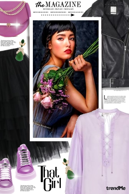Black & lavender- combinação de moda