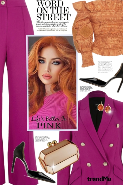 Pink suit- Modekombination